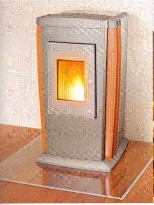 Esempio stufa a pellet dal design particolare e moderno